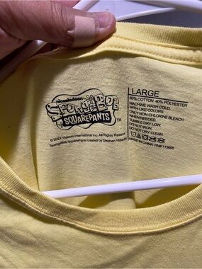 SpongeBob Squarepants Light Yellow Crew Neck Graphic Tee